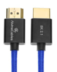 Alvin's Cables 8K 2.1 HDMI to HDMI Cable 8K@60Hz 4K@120Hz High-Speed for Atomos Ninja,for Sony FS5 FS7 FX9,BMPCC,for Canon C300 C500,Braided Coiled Cable Blue