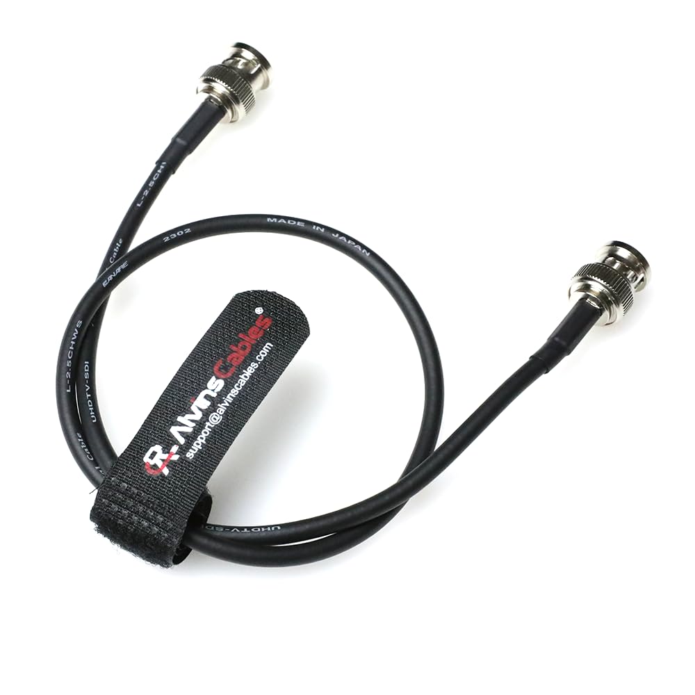 Alvin's Cables 12G SDI Cable Flexible, BNC Male to Male for RED Komodo| Atomos Monitor 75 Ohm Shielded Cable for 4K Video Camera 50cm|19in