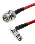 Alvin's Cables Micro BNC to BNC Cable 12G-SDI High Speed 4K UHD Video Coaxial Cable, Right Angle Micro BNC 75 Ohm Ultra-Soft for Blackmagic Video Assist 5" Monitor,Red 50CM|19.7inches