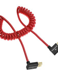 Alvin's Cables 8K HDMI 2.1 Cable 8K@60Hz 4K@120Hz High-Speed Braided Coiled Cable for Atomos Ninja,for Feelworld,for Sony FS5 FS7 FX9,BMPCC,for Canon C300 C500,Left to Up Angle Red