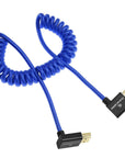 Alvin's Cables 8K HDMI 2.1 Cable 8K@60Hz 4K@120Hz High-Speed Braided Coiled Cable for Atomos Ninja,for Feelworld,for Sony FS5 FS7 FX9,BMPCC,for Canon C300 C500,Left to Up Angle Blue