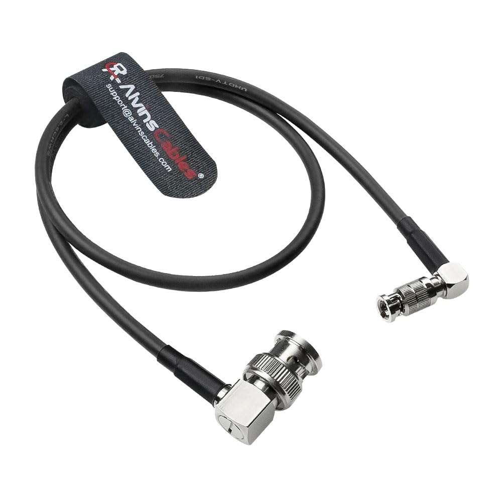 Alvin's Cables Micro BNC to BNC Cable 12G-SDI High Speed 4K UHD Video Coaxial Cable, 75 Ohm Ultra-Soft for Blackmagic Video Assist 5" Monitor, Right Angle 50CM|19.7inches