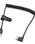 Alvin's Cables 8K HDMI 2.1 High-Speed Cable 8K@60Hz 4K@120Hz Braided Coiled Cable for Atomos Ninja,for Feelworld,for Sony FS5 FS7 FX9,BMPCC,for Canon C300 C500,Right Angle Black