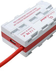 Alvin's Cables Dual-Sided NP-F Dummy Battery to Red Dtap Braided Ultra Flexible Coiled Power Cable for Atomos Ninja V|Atomos Shogun|SmallHD 702, for Sony NP-F550|F570|F770|F970, Red