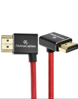 Alvin's Cables 8K HDMI 2.1 Cable 8K@60Hz 4K@120Hz High-Speed Braided Coiled Cable for Atomos Ninja,for Feelworld,for Sony FS5 FS7 FX9,BMPCC,for Canon C300 C500,Left to Up Angle Red