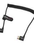 Alvin's Cables 8K HDMI Cable for Atomos Ninja,2.1 48Gbps 8K@60Hz 4K@120Hz High-Speed Braided Coiled Cable for Sony FS5 FS7 FX9,BMPCC,for Canon C300 C500,for Feelworld,Right to Right Angle Black