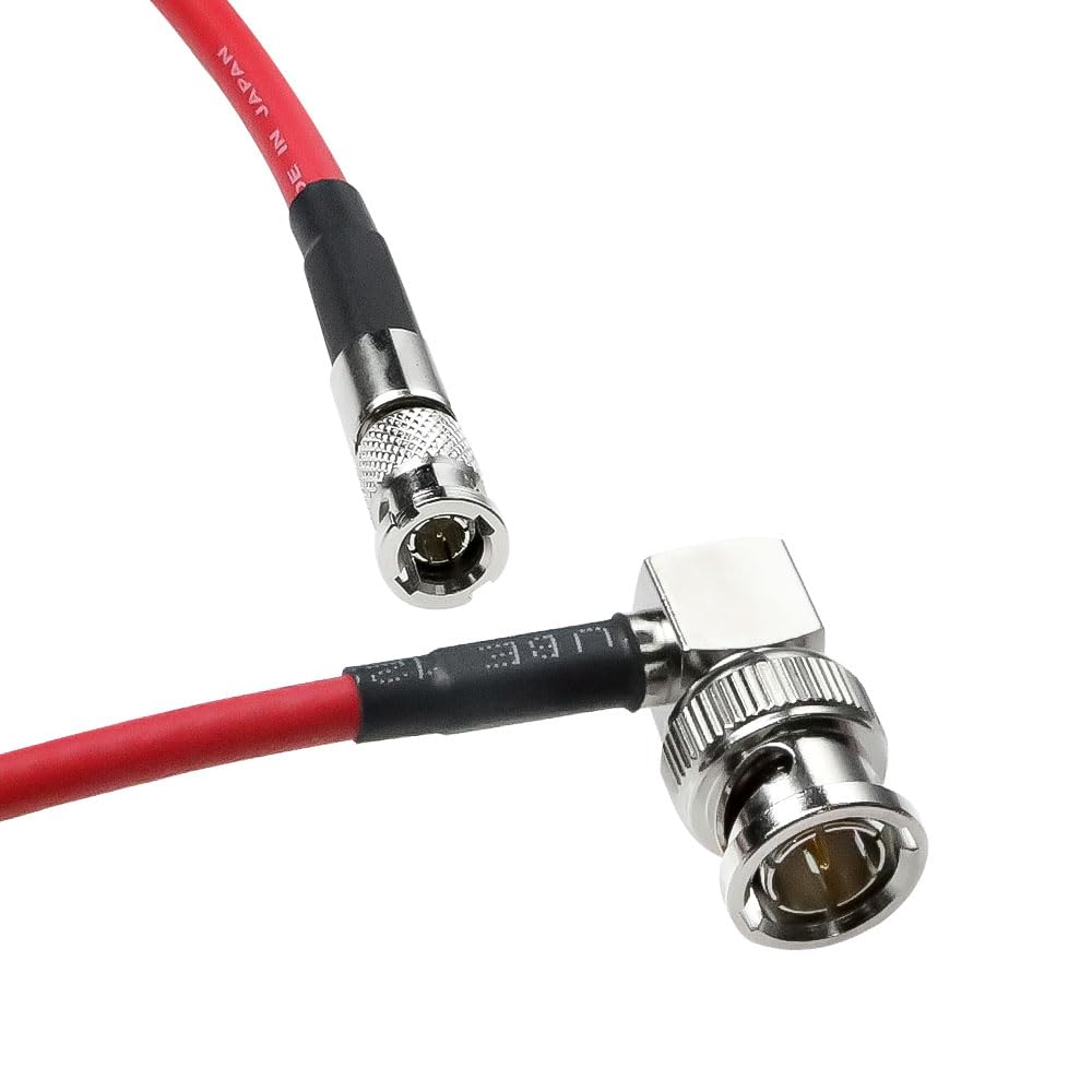 Alvin's Cables Micro BNC to BNC Cable 12G-SDI High Speed 4K UHD Video Coaxial Cable, Right Angle BNC 75 Ohm Ultra-Soft for Blackmagic Video Assist 5" Monitor,Red 50CM|19.7inches
