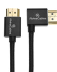 Alvin's Cables 8K HDMI 2.1 High-Speed Cable 8K@60Hz 4K@120Hz Braided Coiled Cable for Atomos Ninja,for Feelworld,for Sony FS5 FS7 FX9,BMPCC,for Canon C300 C500,Right Angle Black