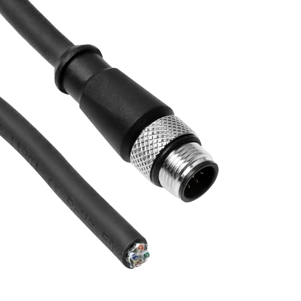 Alvin's Cables M12 A-Code 8 Pin Male to Open End Power I/O Cable Cat6a High-Flex Shielded for Cognex Keyence Basler Industrial Automation Fieldbus Module 33ft/10m