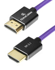 Alvin's Cables 8K 2.1 HDMI to HDMI Cable 8K@60Hz 4K@120Hz High-Speed for Atomos Ninja,for Sony FS5 FS7 FX9,BMPCC,for Canon C300 C500,Braided Coiled Cable Purple