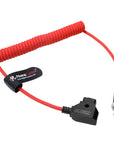 Alvin's Cables Atomos Ninja V D-tap Power Cable, 1.6-4ft Smart Dtap to Locking DC 2.1 Coiled Cable for Blackmagic Video Assist, for Hollyland Mars 400S, Ultra Soft
