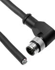 Alvin's Cables M12 A-Code 8 Pin Male Right Angle to Open End Power I/O Cable Cat6a High-Flex Shielded for Cognex Keyence Basler Industrial Automation Fieldbus Module 3.3ft/1m