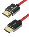 Alvin's Cables 8K 2.1 HDMI to HDMI Cable 8K@60Hz 4K@120Hz High-Speed for Atomos Ninja,for Sony FS5 FS7 FX9,BMPCC,for Canon C300 C500,Braided Coiled Cable Red