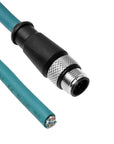 Alvin's Cables M12 A-Code 8 Pin Male to Open End Power I/O Cable Cat6a High-Flex Shielded for Cognex Keyence Basler Industrial Automation Fieldbus Module 9.84ft/3m, Green