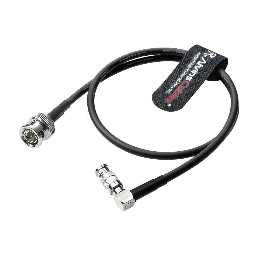 Alvin's Cables Micro BNC to BNC Cable 12G-SDI High Speed 4K UHD Video Coaxial Cable, Right Angle Micro BNC 75 Ohm Ultra-Soft for Blackmagic Video Assist 5" Monitor,50CM|19.7inches