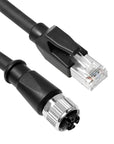 Alvin's Cables M12 X-Code 8 Pin Female to RJ45 Ethernet Cable Cat6a High-Flex Shielded for Cognex Keyence Basler Industrial Automation Fieldbus Module