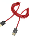 Alvin's Cables 8K 2.1 HDMI to HDMI Cable 8K@60Hz 4K@120Hz High-Speed for Atomos Ninja,for Sony FS5 FS7 FX9,BMPCC,for Canon C300 C500,Braided Coiled Cable Red