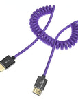 Alvin's Cables 8K 2.1 HDMI to HDMI Cable 8K@60Hz 4K@120Hz High-Speed for Atomos Ninja,for Sony FS5 FS7 FX9,BMPCC,for Canon C300 C500,Braided Coiled Cable Purple