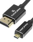 Alvin's Cables 8K 2.1 Micro HDMI to HDMI Coiled Cable for Atomos Ninja V, 8K@60Hz 4K@60Hz High-Speed HDMI Cable for Sony A7RIII A7II A7M3, for FUJIFILM X-T4 X-T3, Braided Black