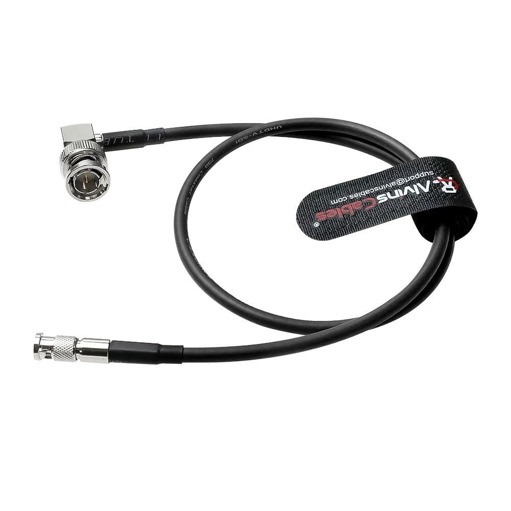 Alvin's Cables Micro BNC to BNC Cable 12G-SDI High Speed 4K UHD Video Coaxial Cable, Right Angle BNC 75 Ohm Ultra-Soft for Blackmagic Video Assist 5" Monitor,50CM|19.7inches