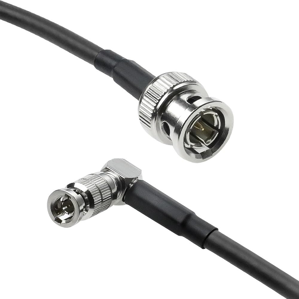 Alvin's Cables Micro BNC to BNC Cable 12G-SDI High Speed 4K UHD Video Coaxial Cable, Right Angle Micro BNC 75 Ohm Ultra-Soft for Blackmagic Video Assist 5" Monitor,50CM|19.7inches