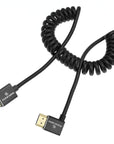 Alvin's Cables 8K HDMI 2.1 High-Speed Cable 8K@60Hz 4K@120Hz Braided Coiled Cable for Atomos Ninja,for Feelworld,for Sony FS5 FS7 FX9,BMPCC,for Canon C300 C500,Right Angle Black