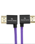 Alvin's Cables 8K HDMI 2.1 Cable 8K 60Hz 4K 120Hz High-Speed for Atomos Ninja Monitor,Left to Right Angle Braided Coiled Cable for Sony FS5 FS7 FX9,for Canon C300 C500,for Nikon Z9 Camera,Purple