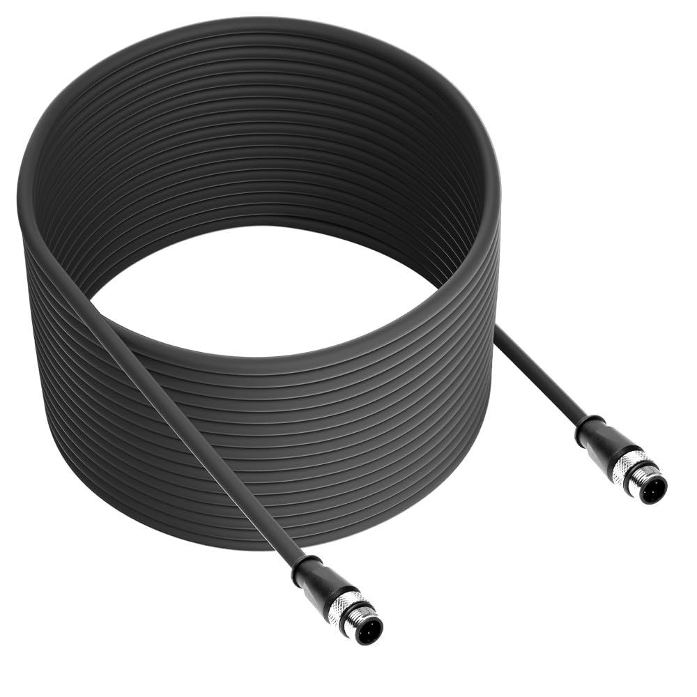 Alvin's Cables M12 D-Code 4 Pin Male to M12 D-Code 4 Pin Male Ethernet Cable for Keyence Baumer Sick Camera, High-Flex Cat6a Cable for Industrial Automation, EtherCAT/PROFINET 3.3ft/1m Green