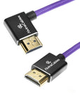Alvin's Cables 8K HDMI 2.1 Cable for Atomos Ninja V Monitor,for Sony FS5 FS7,BMPCC,for Canon C300 C500 Camera,8K@60Hz 4K@120Hz 48Gbps High-Speed Braided Coiled Cable Left Angle Purple