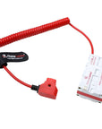 Alvin's Cables Dual-Sided NP-F Dummy Battery to Red Dtap Braided Ultra Flexible Coiled Power Cable for Atomos Ninja V|Atomos Shogun|SmallHD 702, for Sony NP-F550|F570|F770|F970, Red