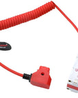 Alvin's Cables Dual-Sided NP-F Dummy Battery to Red Dtap Braided Ultra Flexible Coiled Power Cable for Atomos Ninja V|Atomos Shogun|SmallHD 702, for Sony NP-F550|F570|F770|F970, Red
