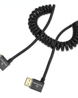 Alvin's Cables 8K HDMI Cable for Atomos Ninja,2.1 48Gbps 8K@60Hz 4K@120Hz High-Speed Braided Coiled Cable for Sony FS5 FS7 FX9,BMPCC,for Canon C300 C500,for Feelworld,Right to Right Angle Black