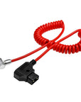 Alvin's Cables Right Angle 2 Pin Male to D-Tap Power Coiled Cable for Teradek SmallHD Z-CAM Blackmagic Pyxis 6k, Ultra Soft