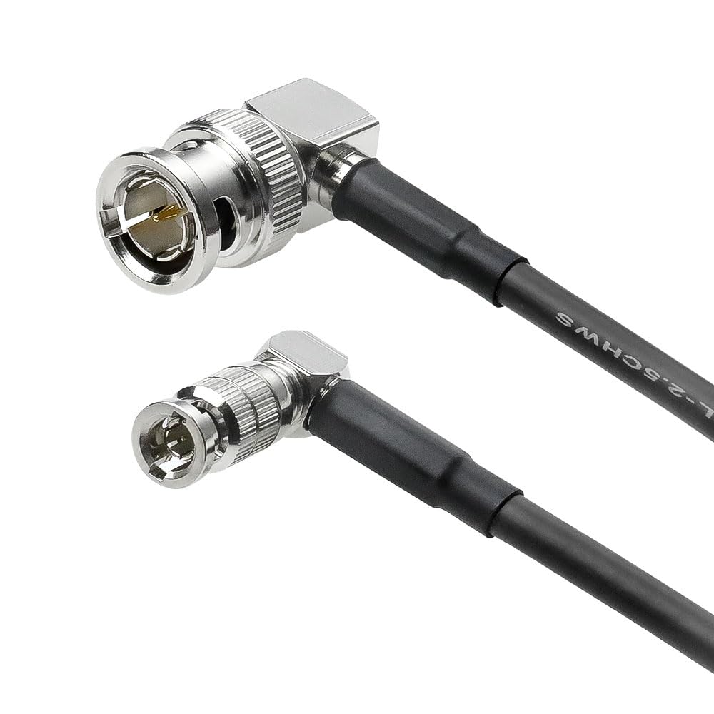 Alvin's Cables Micro BNC to BNC Cable 12G-SDI High Speed 4K UHD Video Coaxial Cable, 75 Ohm Ultra-Soft for Blackmagic Video Assist 5" Monitor, Right Angle 50CM|19.7inches
