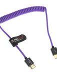Alvin's Cables 8K 2.1 HDMI to HDMI Cable 8K@60Hz 4K@120Hz High-Speed for Atomos Ninja,for Sony FS5 FS7 FX9,BMPCC,for Canon C300 C500,Braided Coiled Cable Purple