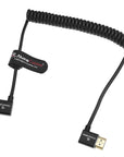 Alvin's Cables 8K HDMI 2.1 Cable 8K 60Hz 4K 120Hz High-Speed for Atomos Ninja Monitor,Left to Right Angle Braided Coiled Cable for Sony FS5 FS7 FX9,for Canon C300 C500,for Nikon Z9 Camera,Black