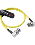Alvin's Cables 12G SDI Flexible Coaxial Cable BNC Male to Male Right Angle for RED Komodo| Atomos Monitor 75 Ohm Shielded Cable for 4K Video Camera, Yellow