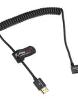 Alvin's Cables 8K HDMI 2.1 Cable for Atomos Ninja V Monitor,for Sony FS5 FS7,BMPCC,for Canon C300 C500 Camera,8K@60Hz 4K@120Hz 48Gbps High-Speed Braided Coiled Cable Left Angle Black