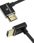 Alvin's Cables 8K HDMI 2.1 Cable 8K@60Hz 4K@120Hz High-Speed Braided Coiled Cable for Atomos Ninja,for Feelworld,for Sony FS5 FS7 FX9,BMPCC,for Canon C300 C500,Left to Up Angle Black