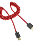 Alvin's Cables 8K 2.1 HDMI to HDMI Cable 8K@60Hz 4K@120Hz High-Speed for Atomos Ninja,for Sony FS5 FS7 FX9,BMPCC,for Canon C300 C500,Braided Coiled Cable Red