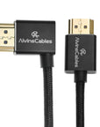 Alvin's Cables 8K HDMI 2.1 Cable for Atomos Ninja V Monitor,for Sony FS5 FS7,BMPCC,for Canon C300 C500 Camera,8K@60Hz 4K@120Hz 48Gbps High-Speed Braided Coiled Cable Left Angle Black