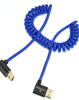 Alvin's Cables 8K HDMI 2.1 Cable 8K@60Hz 4K@120Hz High-Speed Braided Coiled Cable for Atomos Ninja,for Feelworld,for Sony FS5 FS7 FX9,BMPCC,for Canon C300 C500,Left to Up Angle Blue