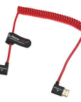 Alvin's Cables 8K HDMI 2.1 Cable 8K 60Hz 4K 120Hz High-Speed for Atomos Ninja Monitor,Left to Right Angle Braided Coiled Cable for Sony FS5 FS7 FX9,for Canon C300 C500,for Nikon Z9 Camera,Red