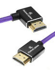 Alvin's Cables 8K HDMI 2.1 High-Speed Cable 8K@60Hz 4K@120Hz Braided Coiled Cable for Atomos Ninja,for Feelworld,for Sony FS5 FS7 FX9,BMPCC,for Canon C300 C500,Right Angle Purple