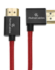 Alvin's Cables 8K HDMI 2.1 High-Speed Cable 8K@60Hz 4K@120Hz Braided Coiled Cable for Atomos Ninja,for Feelworld,for Sony FS5 FS7 FX9,BMPCC,for Canon C300 C500,Right Angle Red