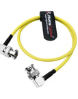 Alvin's Cables 12G SDI Flexible Coaxial Cable BNC Male to Male Right Angle for RED Komodo| Atomos Monitor 75 Ohm Shielded Cable for 4K Video Camera, Yellow