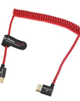 Alvin's Cables 8K HDMI 2.1 High-Speed Cable 8K@60Hz 4K@120Hz Braided Coiled Cable for Atomos Ninja,for Feelworld,for Sony FS5 FS7 FX9,BMPCC,for Canon C300 C500,Right Angle Red