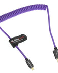 Alvin's Cables 8K 2.1 Micro HDMI to HDMI Coiled Cable for Atomos Ninja V, 8K@60Hz 4K@60Hz High-Speed HDMI Cable for Sony A7RIII A7II A7M3, for Canon R5 M6, for FUJIFILM X-T4 X-T3, Braided Purple