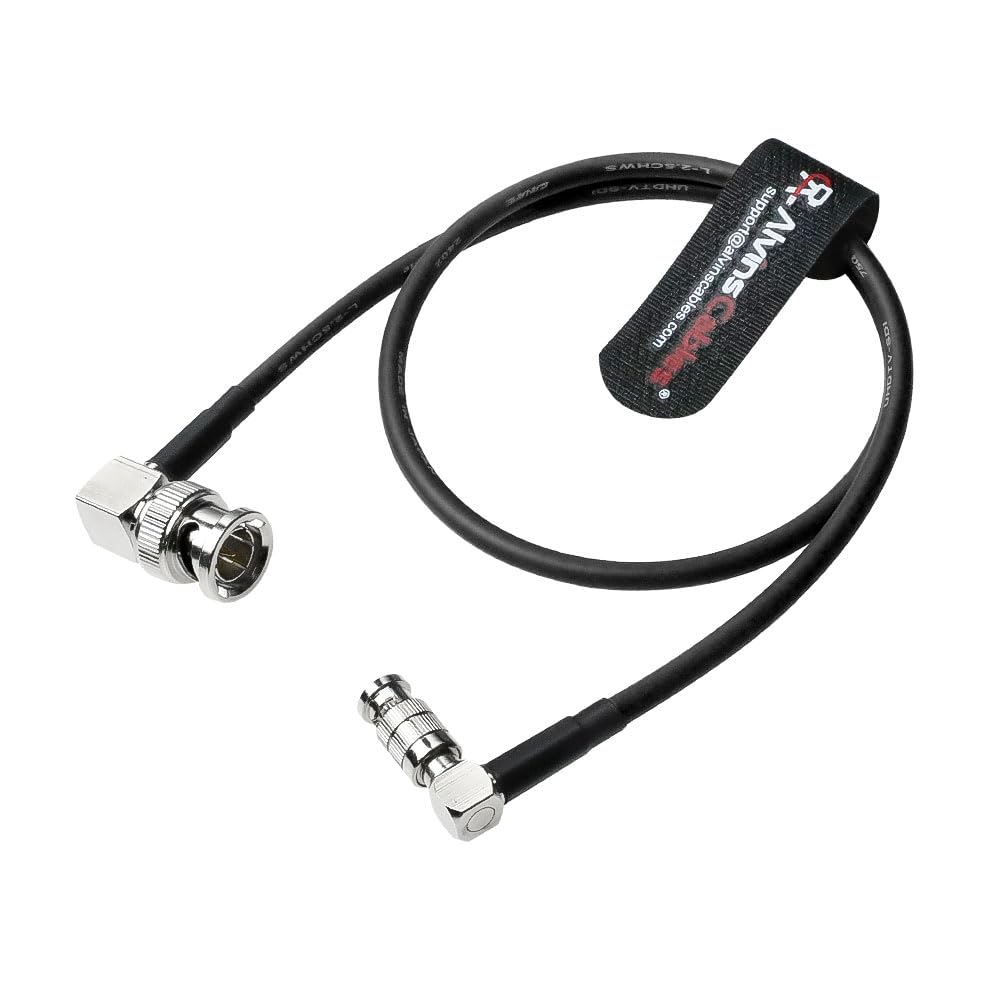 Alvin's Cables Micro BNC to BNC Cable 12G-SDI High Speed 4K UHD Video Coaxial Cable, 75 Ohm Ultra-Soft for Blackmagic Video Assist 5" Monitor, Right Angle 50CM|19.7inches