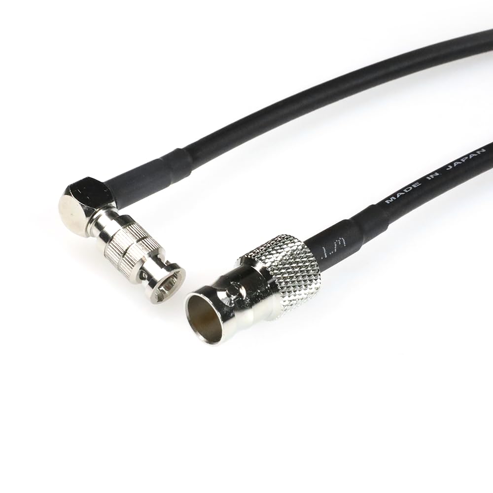 Alvin's Cables 12G Micro BNC to BNC Female Adapter Cable, High Density 4K UHD Video Coaxial Cable, 75 Ohm Ultra-Soft for Blackmagic Video Assist 5" Monitor, Right Angle Micro BNC 7.9inches